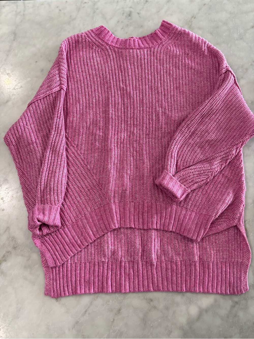 American Eagle Outfitters Oversized Pink Chunky Ribbed Knit Sweater Small